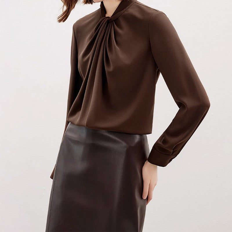 Blouse Femme Élégante Col Drapé Chic und Stil