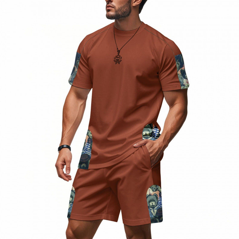 Hommes Ensemble Lounge Imprimé Graphique Chic und Stil