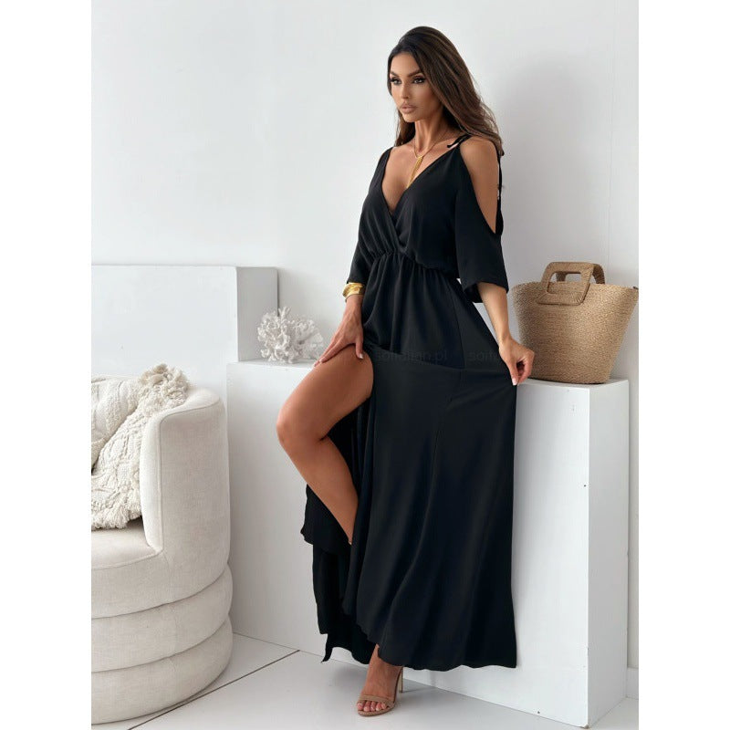 Robe maxi élégante pour dames avec fente latérale Chic und Stil