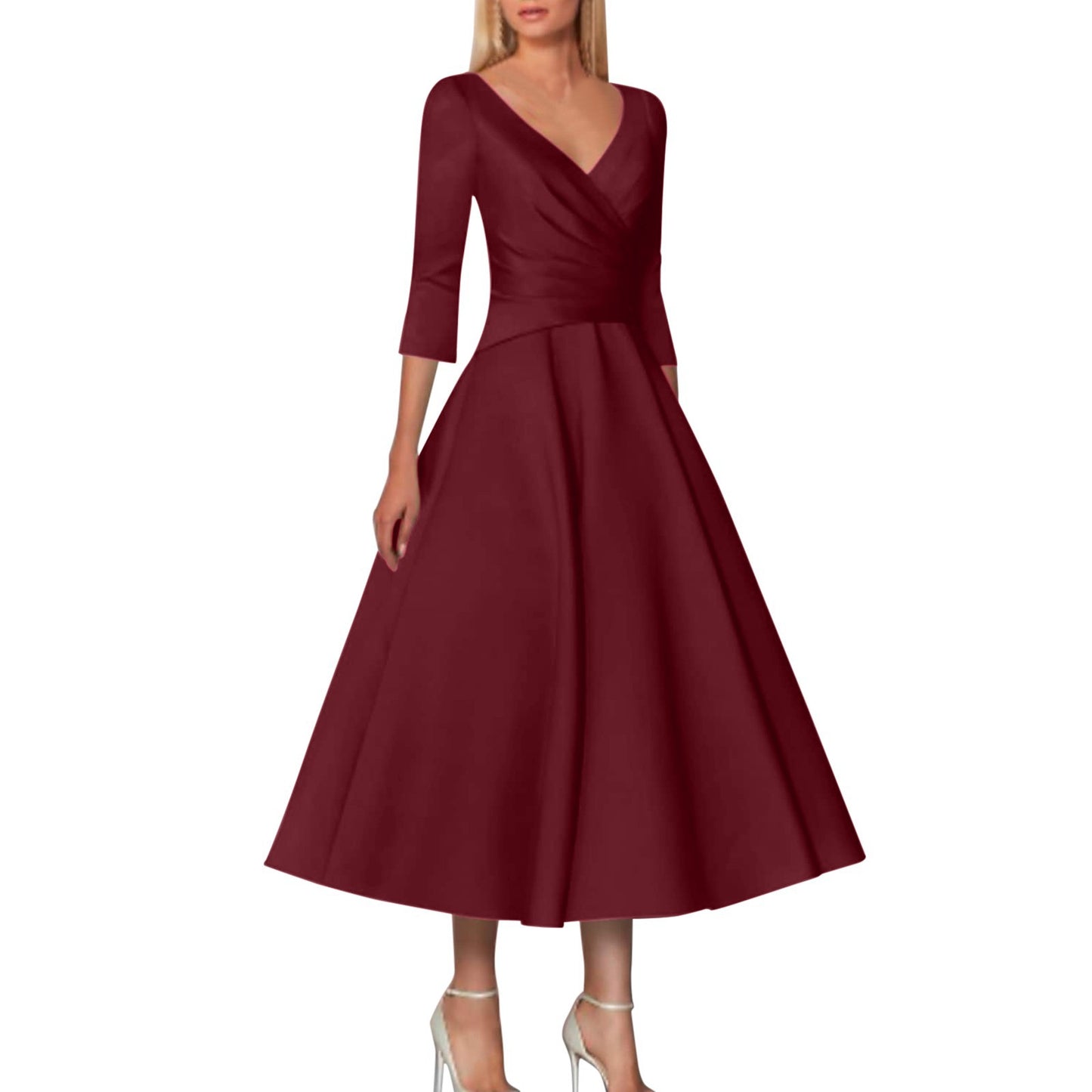 Robe portefeuille A-ligne flatteuse pour femmes Chic und Stil