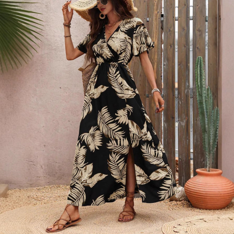 Robe Maxi Cover-Up imprimé tropical pour femmes Chic und Stil