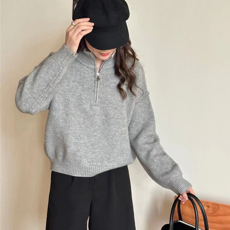 Pull décontracté pour femmes avec short zip et coupe relaxe Chic und Stil