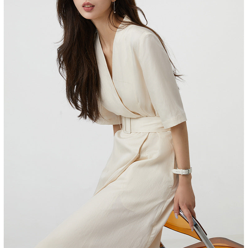 Robe midi élégante enveloppante pour femmes avec ceinture ajustable Chic und Stil