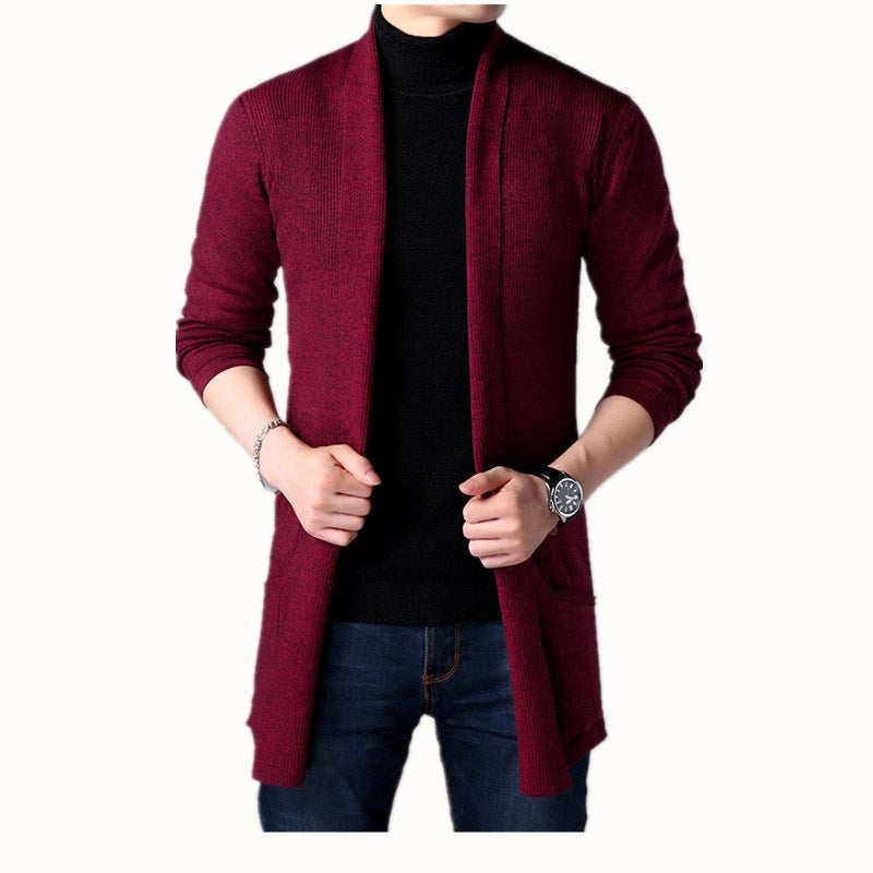Cardigan en tricot décontracté pour hommes avec coupe ouverte et poches pratiques Chic und Stil