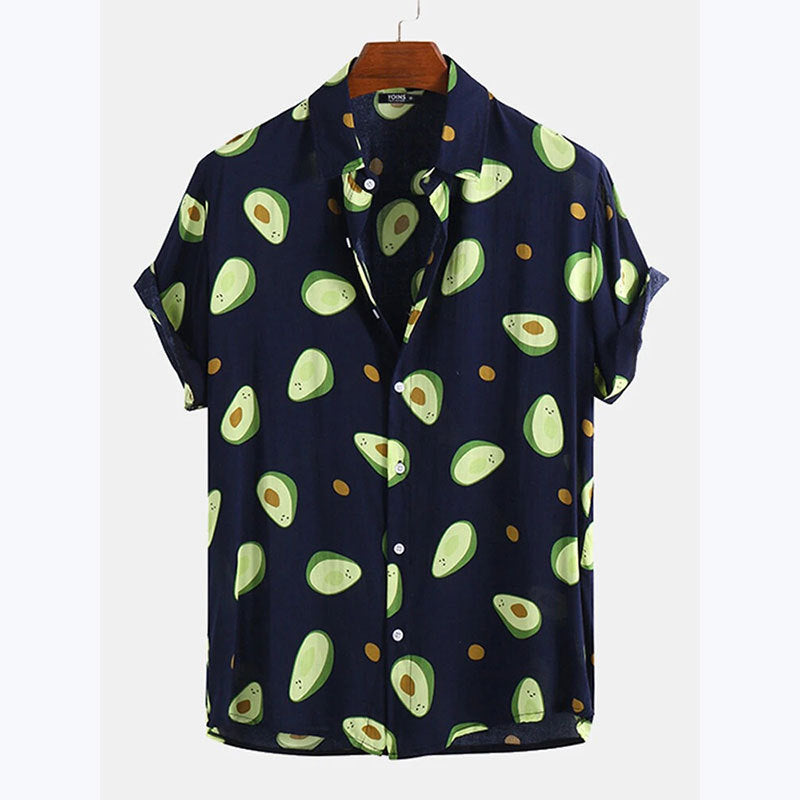 Chemise à manches courtes pour hommes avec motif avocat frais Chic und Stil