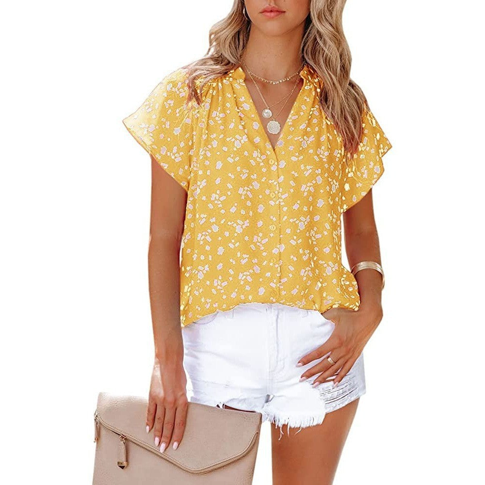 Blouse for women with floral pattern and relaxed fit Chic und Stil