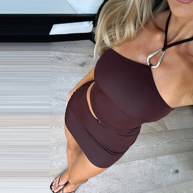 Robe Mini Halter Cut-Out pour Femmes Chic und Stil