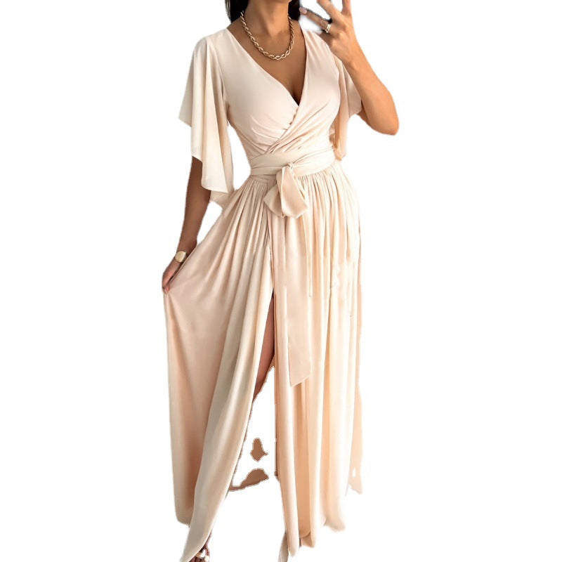 Women's Flowing Maxi Dress with Elegant Butterfly Sleeves Chic und Stil