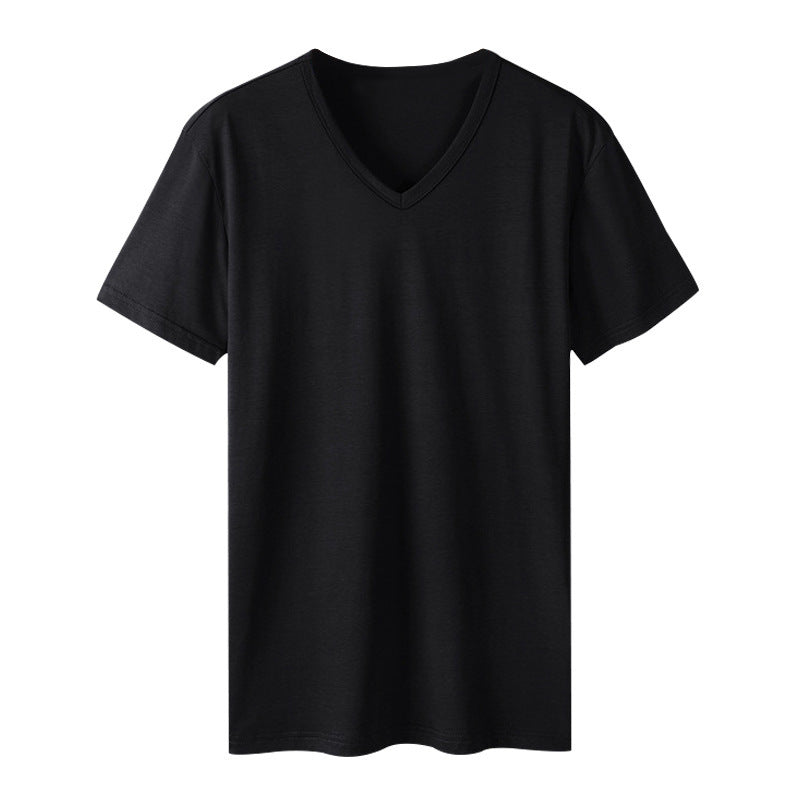 T-shirt femme à col en V en mélange de coton de haute qualité Chic und Stil