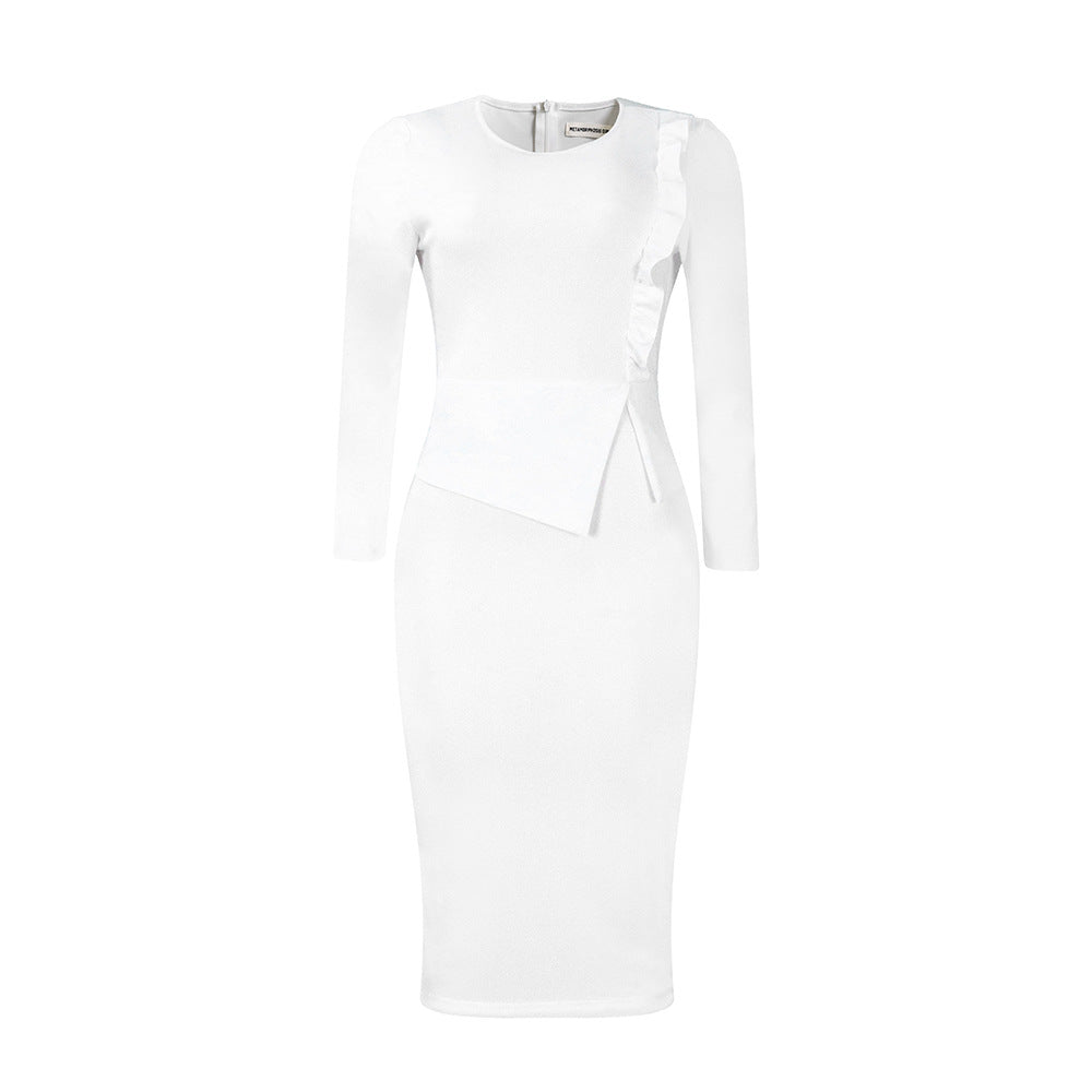 Fitted dress for women with long sleeves and ruching Chic and Style