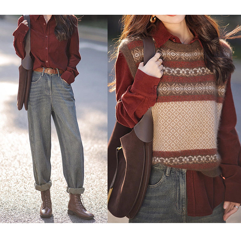 Pull superposé en tricot confortable Chic und Stil pour femmes