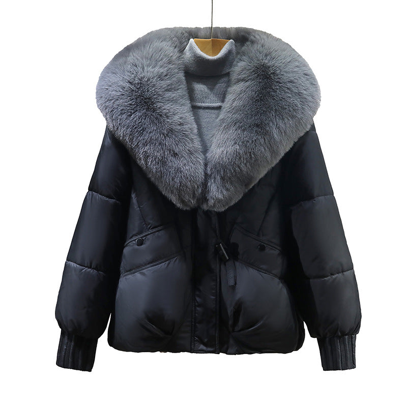 Dames élégante veste d'hiver matelassée avec col en fausse fourrure amovible Chic und Stil