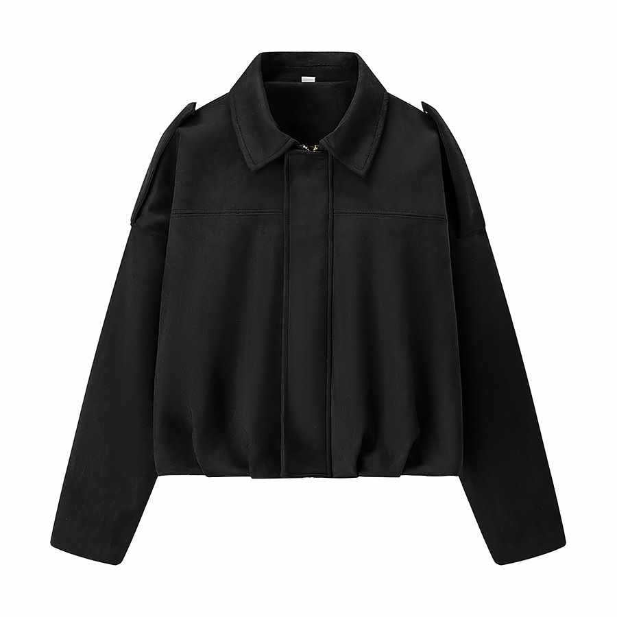 Damen Übergangsjacke mit voluminösen Ärmeln und eleganter Kapuze Chic und Stil