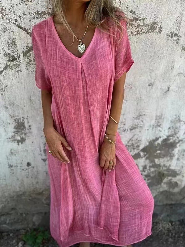 Robe midi femme avec design plissé et coupe décontractée Chic und Stil