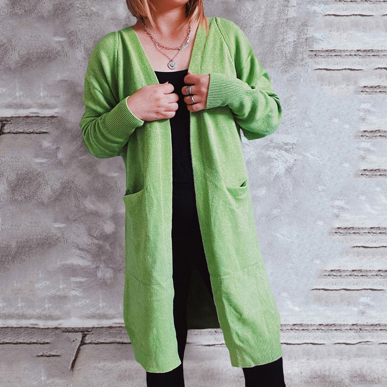 Cardigan en tricot décontracté pour femmes avec devant ouvert et poches pratiques Chic und Stil