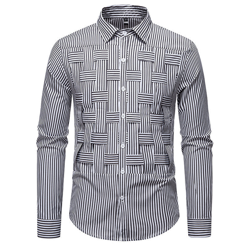 Chemise à manches longues pour hommes avec un motif rayé moderne et une structure innovante Chic und Stil