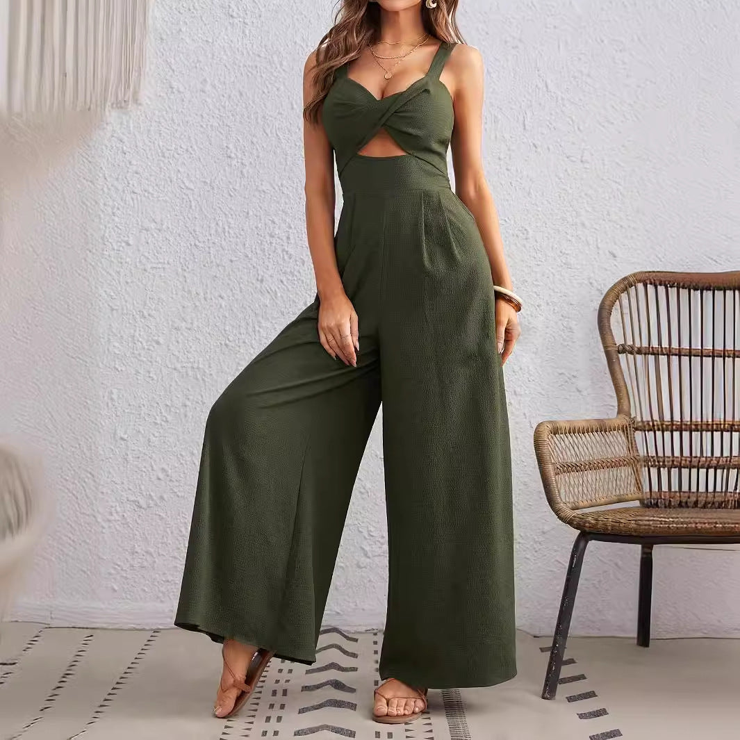 Combinaison pour femmes avec décolleté en V profond et jambes larges Chic und Stil