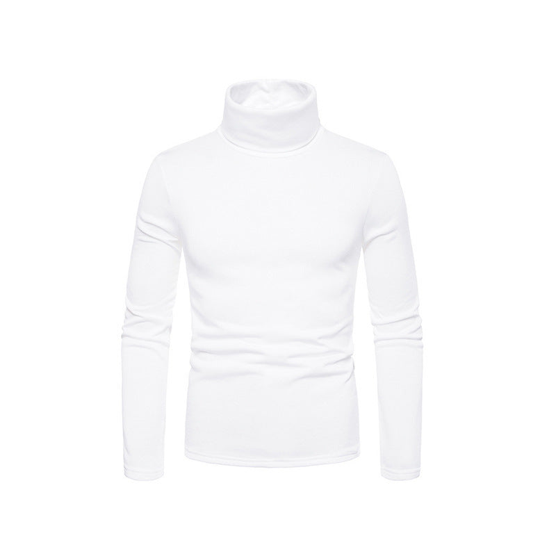Hommes Haut de gamme Haut à col roulé en matériau élastique Chic und Stil