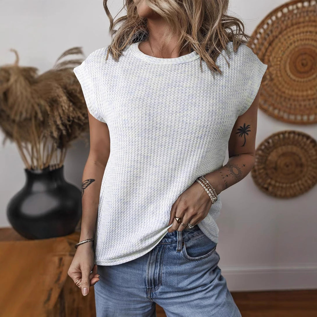 T-shirt décontracté pour dames avec structure tissée et design ample Chic und Stil