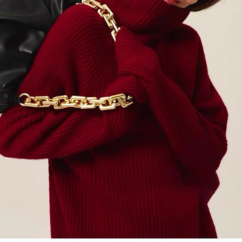 Pull à col roulé en tricot épais Chic und Stil pour femme