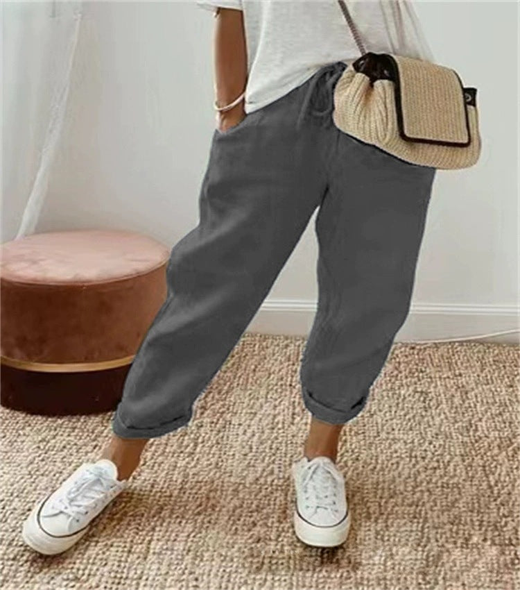 Pantalon Chino décontracté et confortable pour femmes avec ceinture élastique Chic und Stil