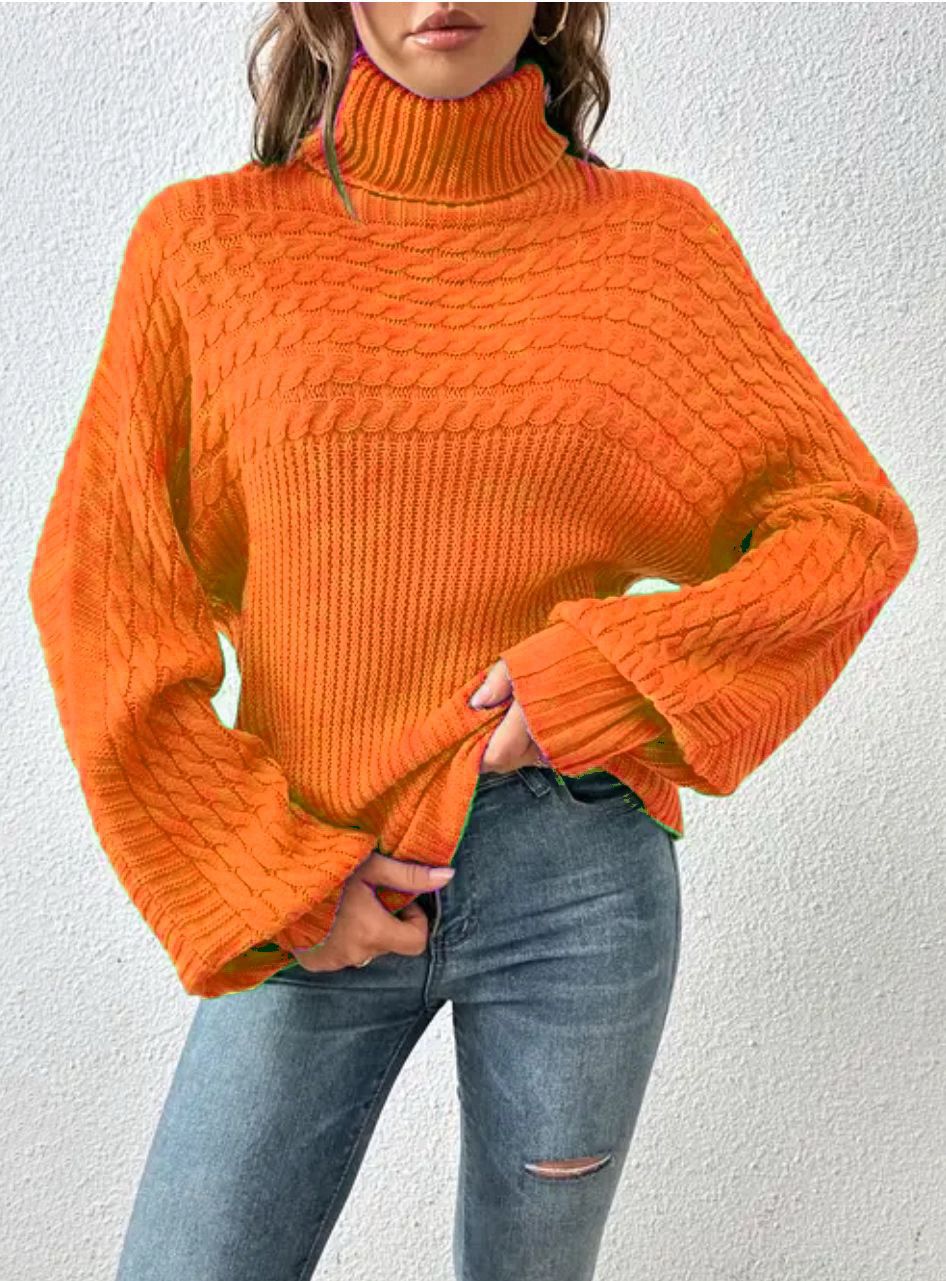 Dames Pull à col roulé confortable avec design texturé Chic und Stil