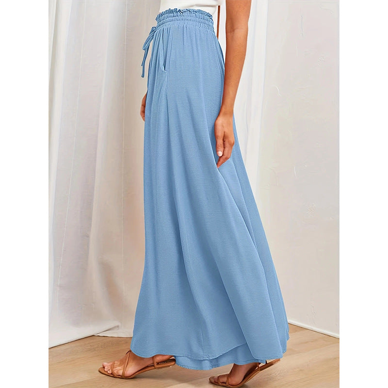 Pantalon d'été ample pour femmes avec taille élastique et poches pratiques Chic und Stil