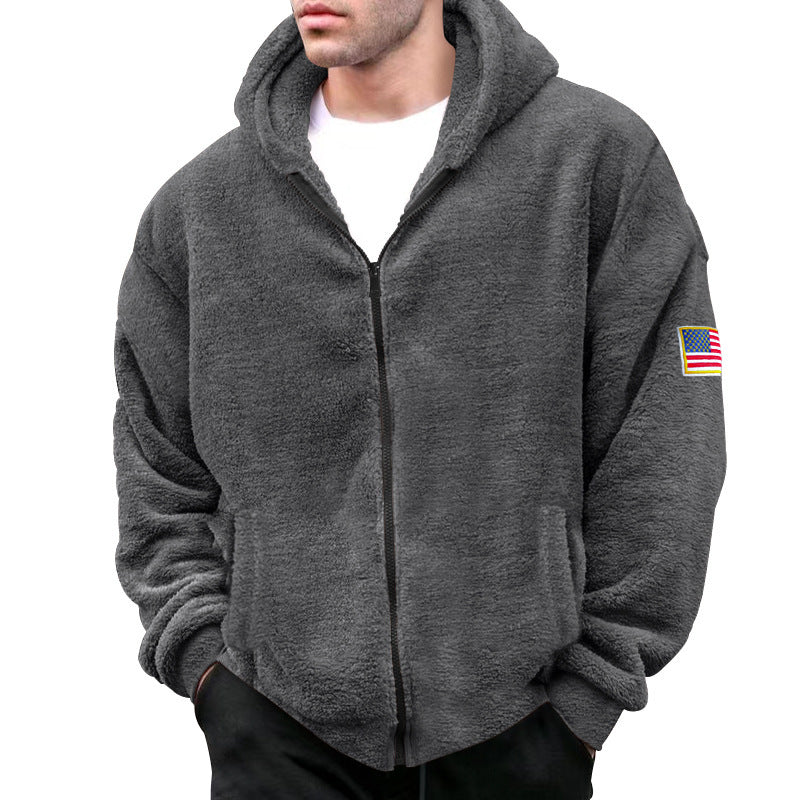 Veste à capuche en polaire pour hommes avec doublure douce et poches pratiques Chic und Stil