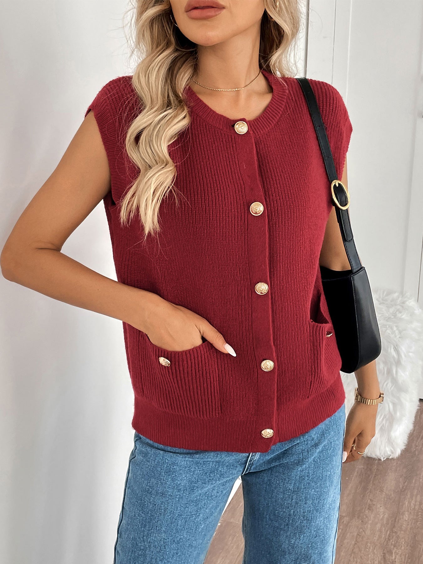 Cardigan en tricot pour femmes avec détails de boutons Chic und Stil