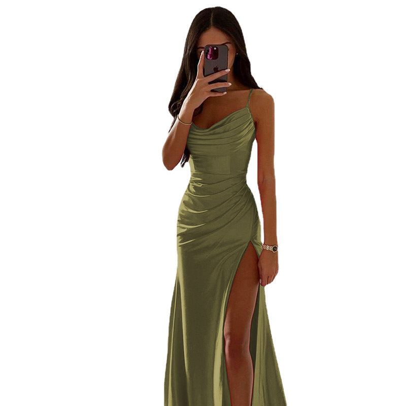 Robe de soirée glamour pour femmes avec fente latérale et effets de drapés raffinés Chic und Stil