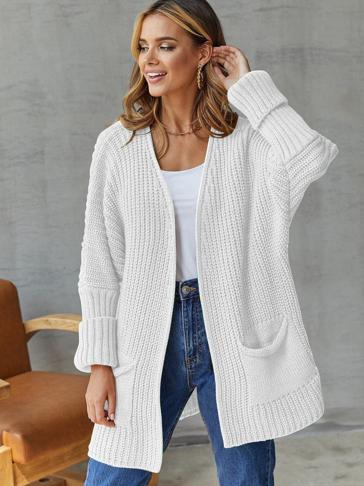 Cardigan en grosse maille pour femmes avec poches pratiques et coupe oversize Chic und Stil