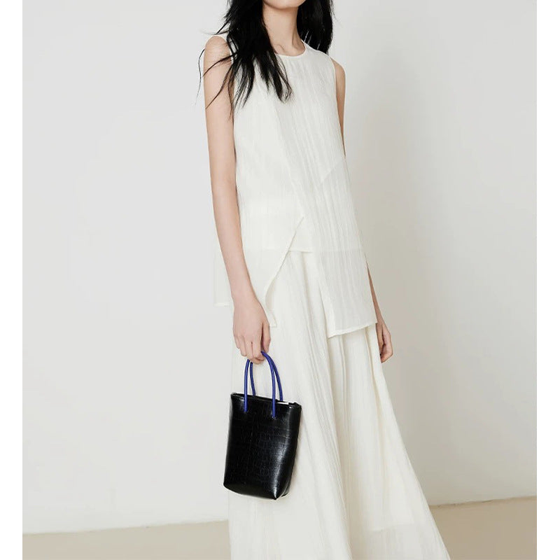 Haut asymétrique plissé pour femme Chic und Stil