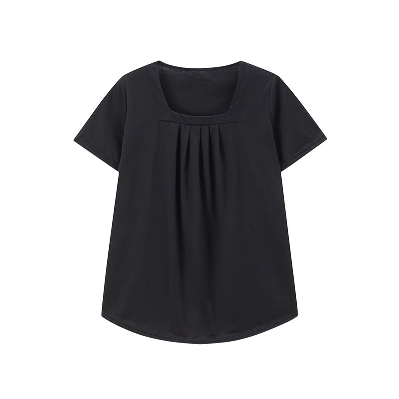 Tunique à encolure carrée plissée pour femmes Chic und Stil