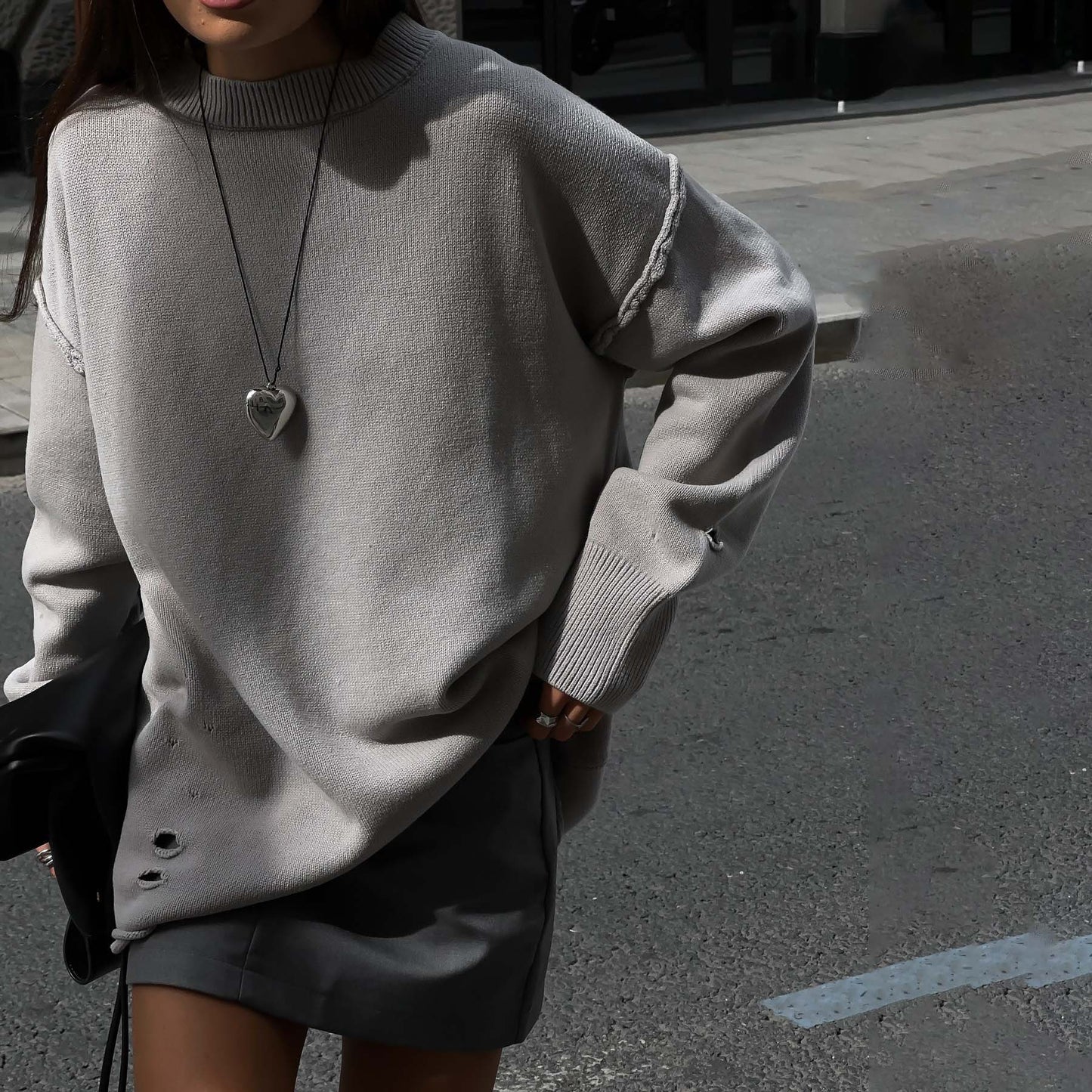 Pull en tricot oversize pour femmes avec coupe décontractée et détails tendance Chic und Stil