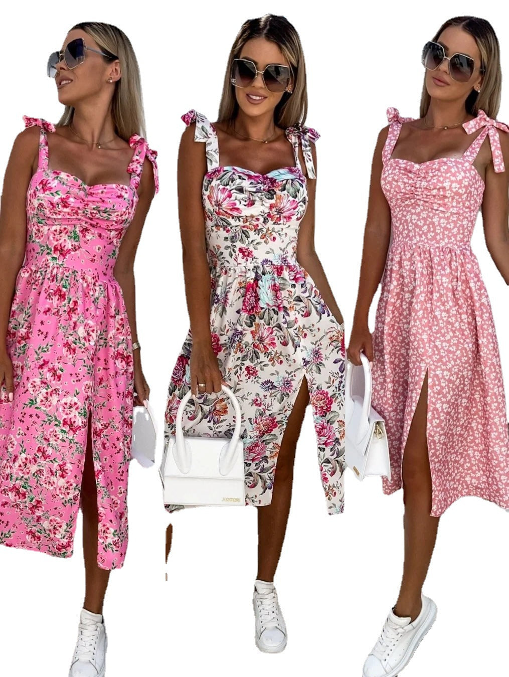 Robe midi à motifs floraux Chic und Stil pour femmes