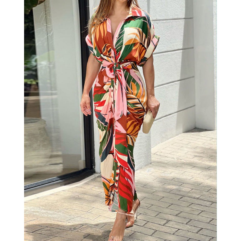 Robe Maxi Cover-Up Tropicale Femme Chic und Stil