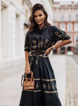 Robe maxi bohémienne pour femmes avec broderie détaillée Chic und Stil
