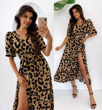 Robe maxi femme à motif léopard Chic und Stil