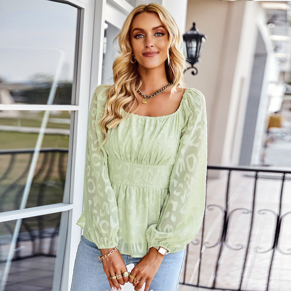 Blouse pour femmes avec insertion élastique à la taille et manches bouffantes Chic und Stil