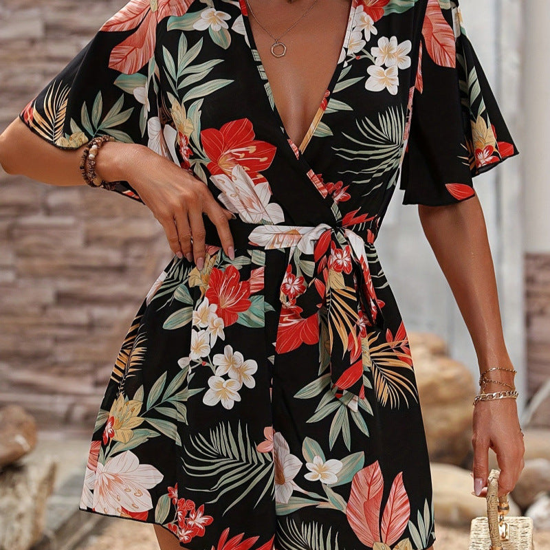 Robe-culotte à imprimé floral pour femmes avec ceinture Chic und Stil
