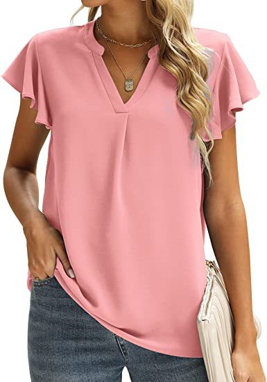 Chemisier dames avec détails froncés et décolleté en V Chic und Stil