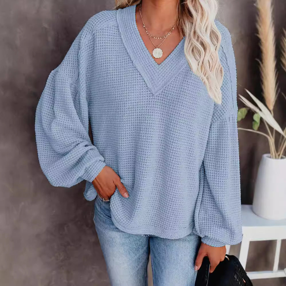 Blouse à structure gaufrée pour dames avec manches larges Chic und Stil