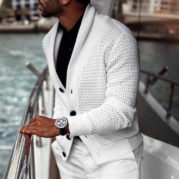 Blazer en tricot à la mode pour hommes avec design structuré Chic und Stil