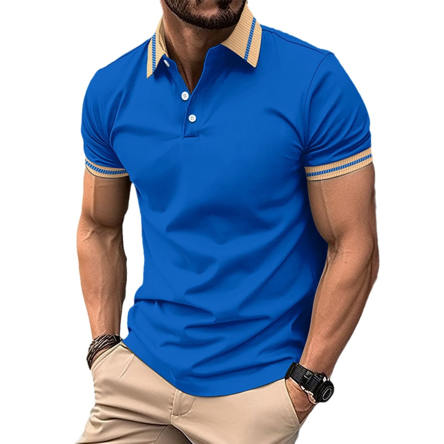 Polo de performance stylé pour hommes avec col contrasté Chic und Stil