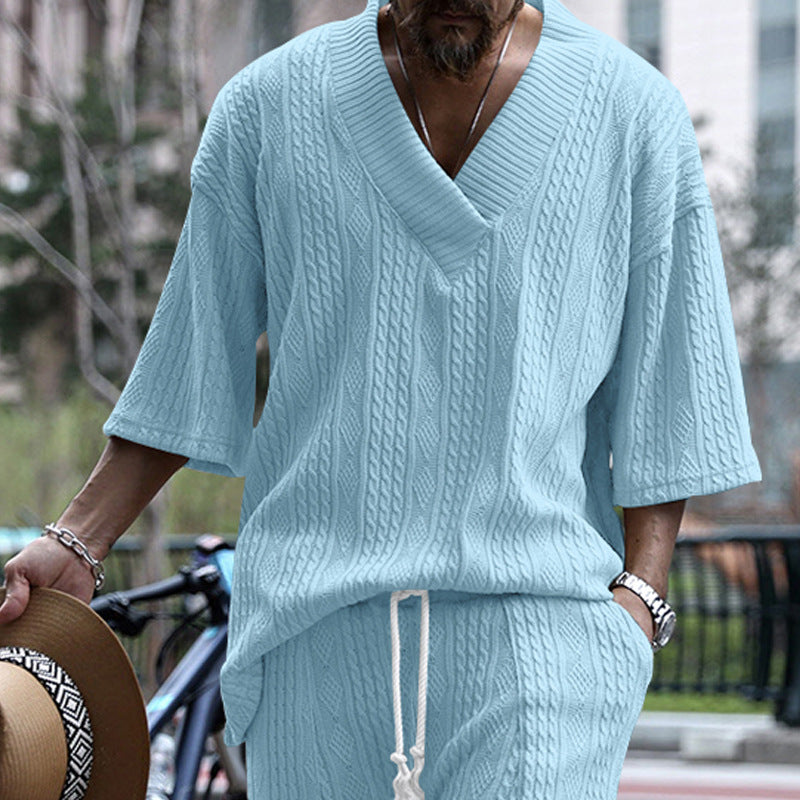 Pull en tricot décontracté pour hommes à col en V Chic und Stil