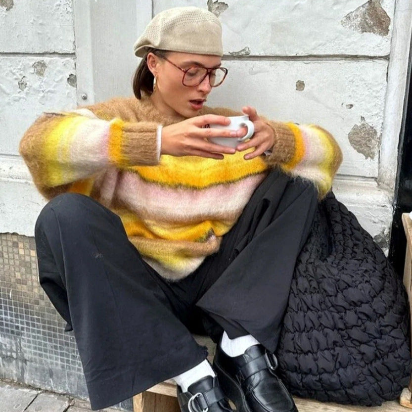 Dames gros tricot pull avec coupe décontractée et style surdimensionné Chic und Stil
