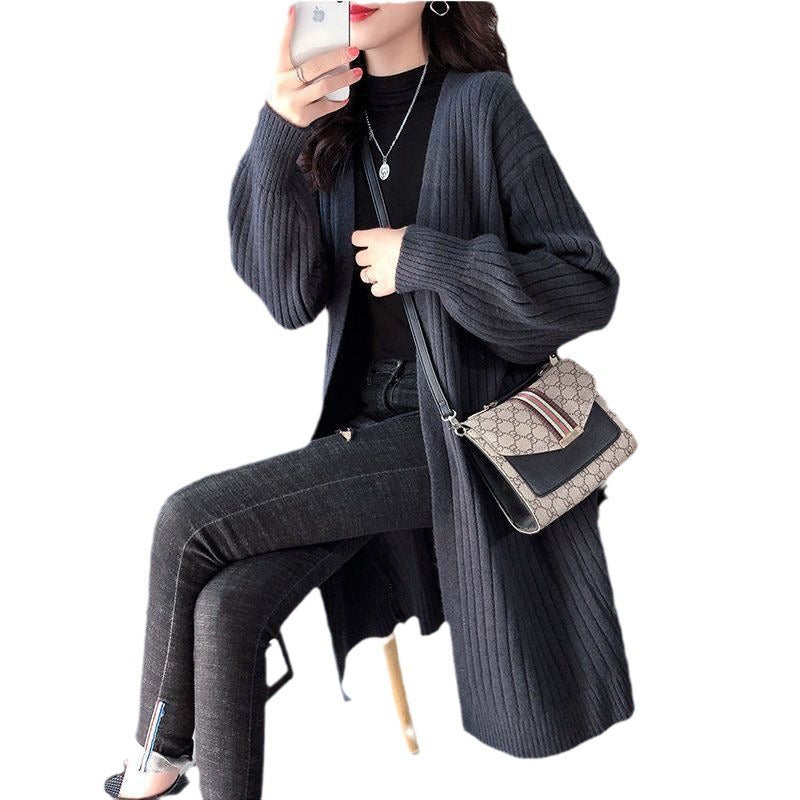 Cardigan à rayures en grosse maille pour femmes avec coupe ouverte et manches longues Chic und Stil