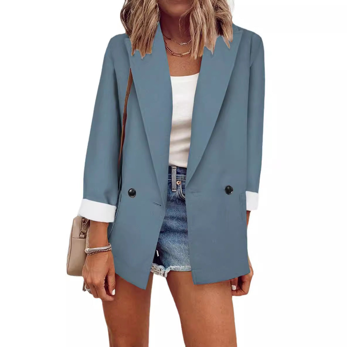 Veste oversized tendance pour femmes au design sobre avec des détails de boutons élégants Chic und Stil
