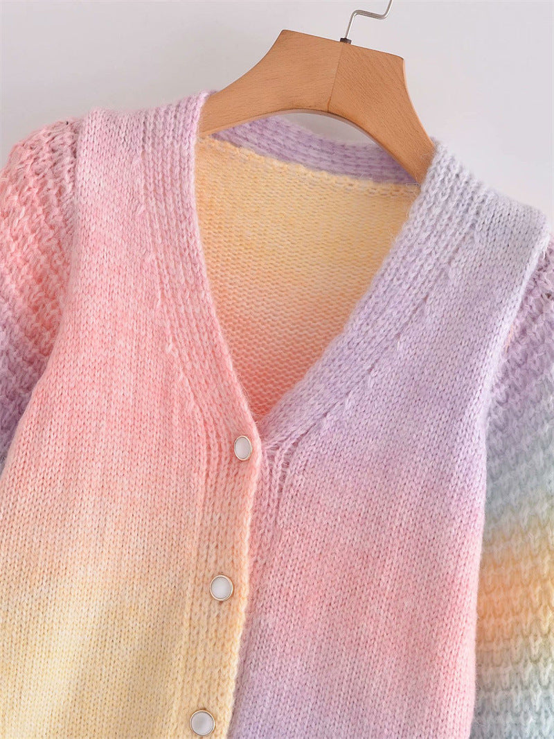 Veste en tricot dégradé pour femmes avec design en côtes original Chic und Stil