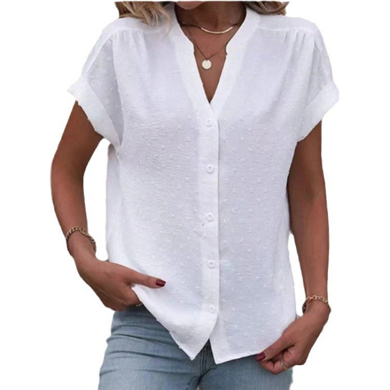 Dames blouse décontractée à manches courtes avec un subtil motif texturé Chic und Stil